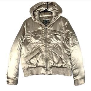 #701 Ralph Lauren Metallic Tan Quilted Jacket